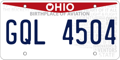 OH license plate GQL4504