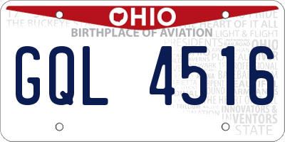OH license plate GQL4516