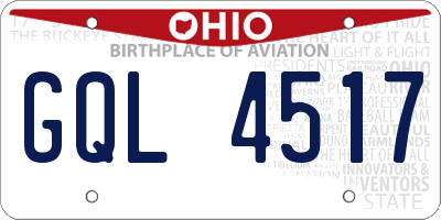 OH license plate GQL4517