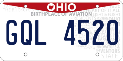 OH license plate GQL4520