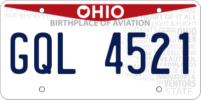 OH license plate GQL4521