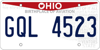 OH license plate GQL4523