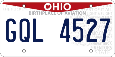 OH license plate GQL4527