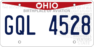 OH license plate GQL4528