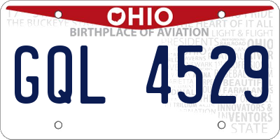 OH license plate GQL4529