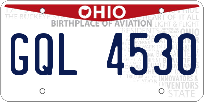 OH license plate GQL4530