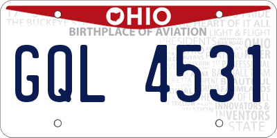 OH license plate GQL4531