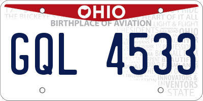 OH license plate GQL4533