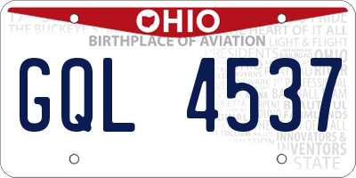 OH license plate GQL4537