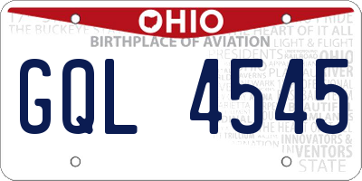 OH license plate GQL4545
