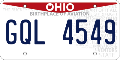 OH license plate GQL4549