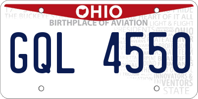 OH license plate GQL4550