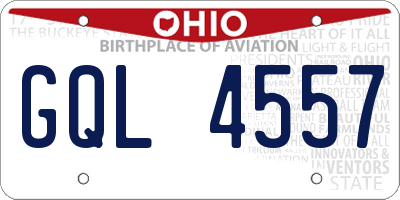 OH license plate GQL4557