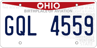 OH license plate GQL4559