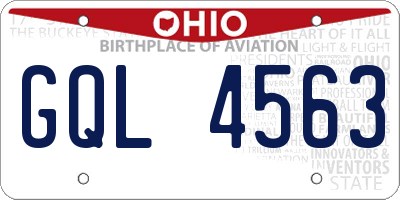 OH license plate GQL4563