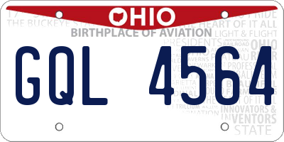 OH license plate GQL4564