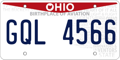 OH license plate GQL4566