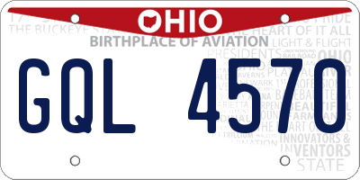 OH license plate GQL4570