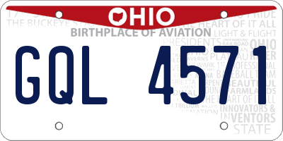 OH license plate GQL4571