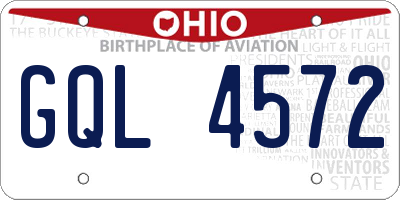 OH license plate GQL4572