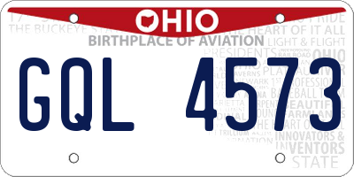 OH license plate GQL4573