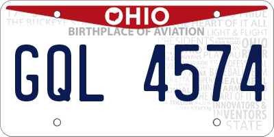 OH license plate GQL4574