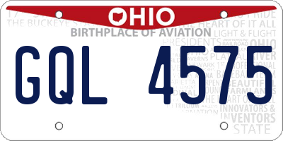 OH license plate GQL4575