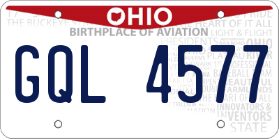 OH license plate GQL4577