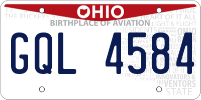 OH license plate GQL4584