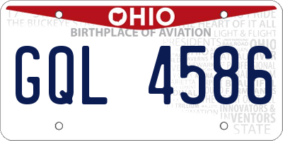 OH license plate GQL4586