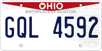 OH license plate GQL4592