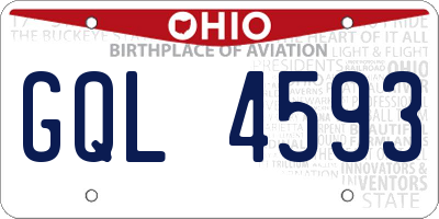 OH license plate GQL4593