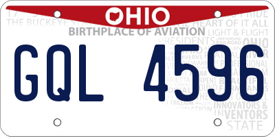OH license plate GQL4596