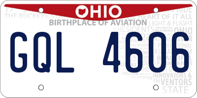 OH license plate GQL4606