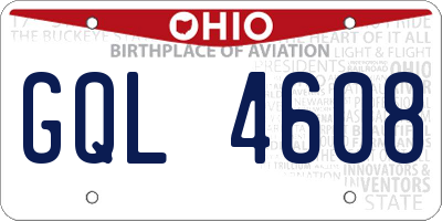OH license plate GQL4608