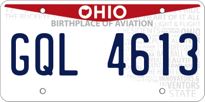 OH license plate GQL4613