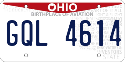OH license plate GQL4614