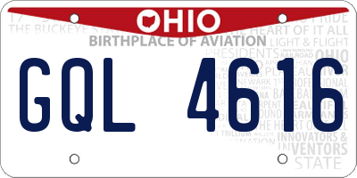OH license plate GQL4616