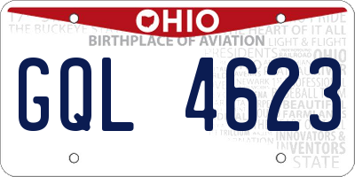 OH license plate GQL4623