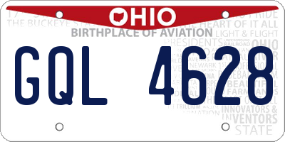 OH license plate GQL4628