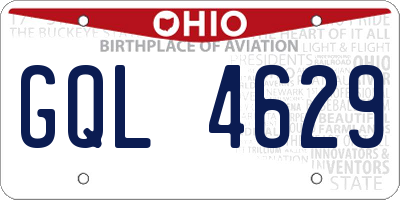 OH license plate GQL4629