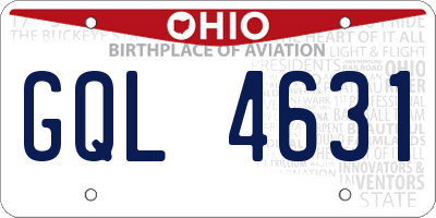 OH license plate GQL4631
