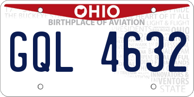 OH license plate GQL4632