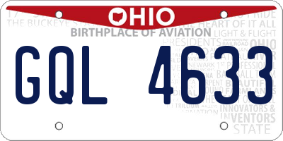 OH license plate GQL4633