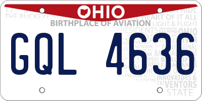 OH license plate GQL4636