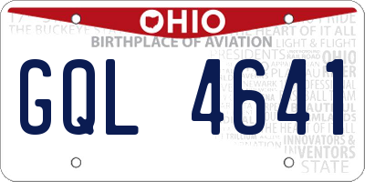 OH license plate GQL4641