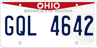 OH license plate GQL4642