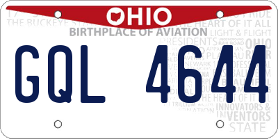 OH license plate GQL4644