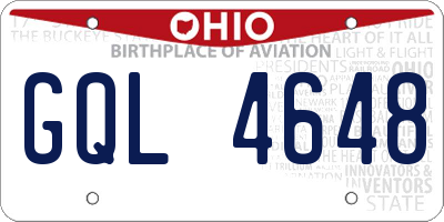 OH license plate GQL4648