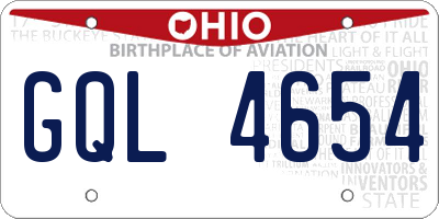 OH license plate GQL4654
